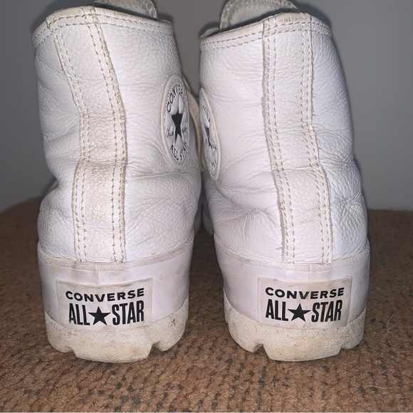 Converse White Leather Lug Platform Sneakers - Picture 11 of 12